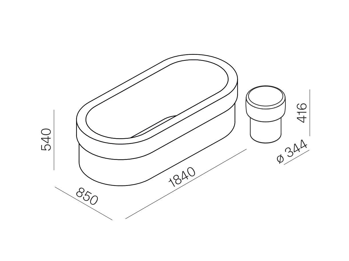 Овальная ванна в центре комнаты в Cristalplant® Agape Cenote ARCH-00111240 - Вид №5