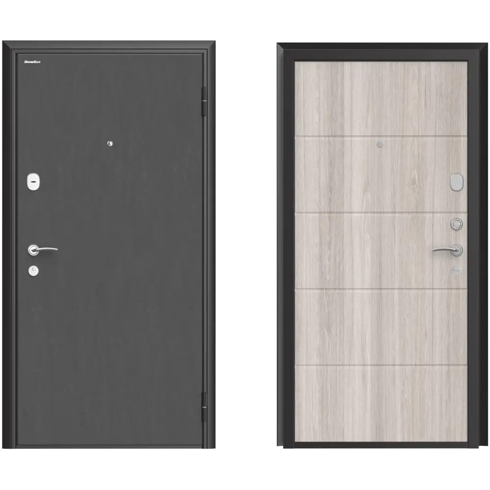 Дверь входная металлическая Премиум New 88x205 см правая дуб седой DOORHAN STLM-2013095