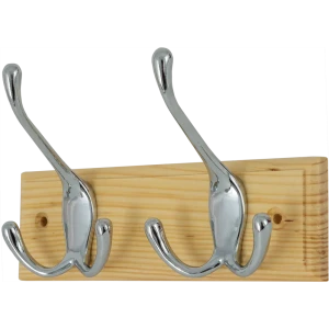 Вешалка настенная для одежды 2/3 крючка 22х9.5х7 см цвет сосна