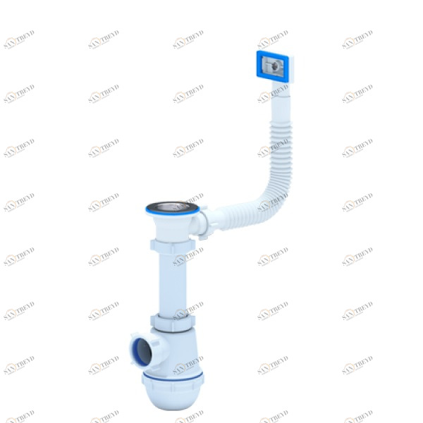 Сифон для кухонных моек  АНИ Грот 1 1/2"х40мм с гибким переливом A0140S АНИ пласт 7228