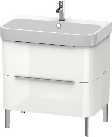 H2637302222 Тумбочка напольная Happy D.2 #H26373 775 x 480 мм Белый глянцевый декор Duravit - Вид №2