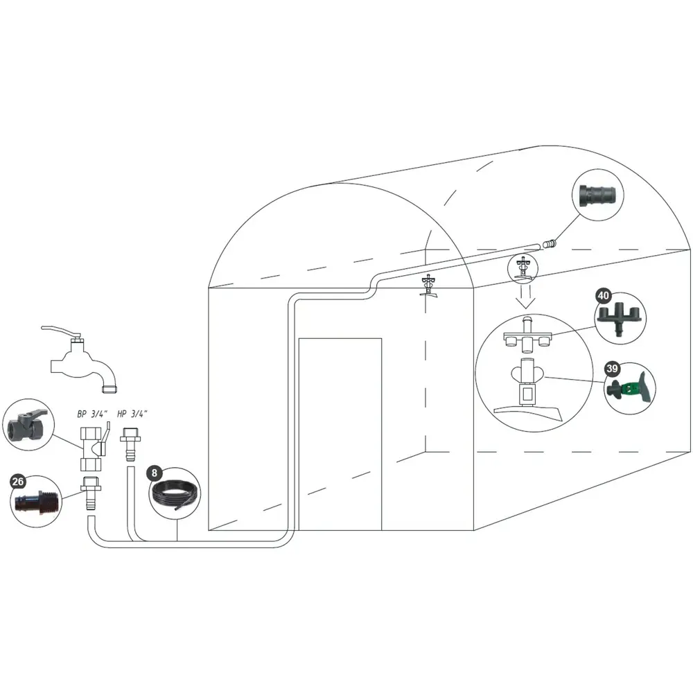Комплект для капельного полива «Урожай-туман» для теплицы 3x4 м. Основной STLM-2192834 - Вид №2