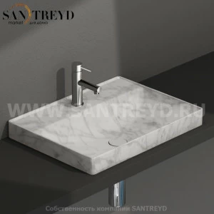 B6R62MC Встроенная раковина под столешницу прямоугольная Ceramica Globo T-EDGE