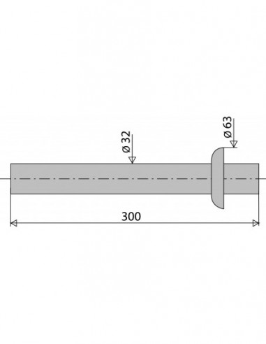 017900 000 04  Настенная розетка с розеткой для умывальника, д. 300 мм, д. 32 мм, хромированная латунь и нержавеющая сталь Valentin Хром  - Вид №2