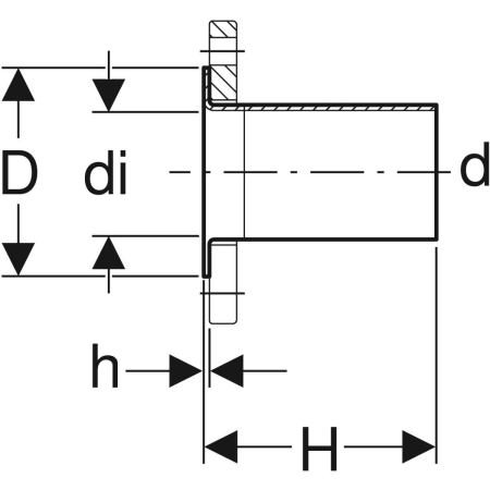 63706 Буртик с гладким концом Geberit Mapress из меди, для свободного фланца PN 10/16 Geberit  - Вид №2