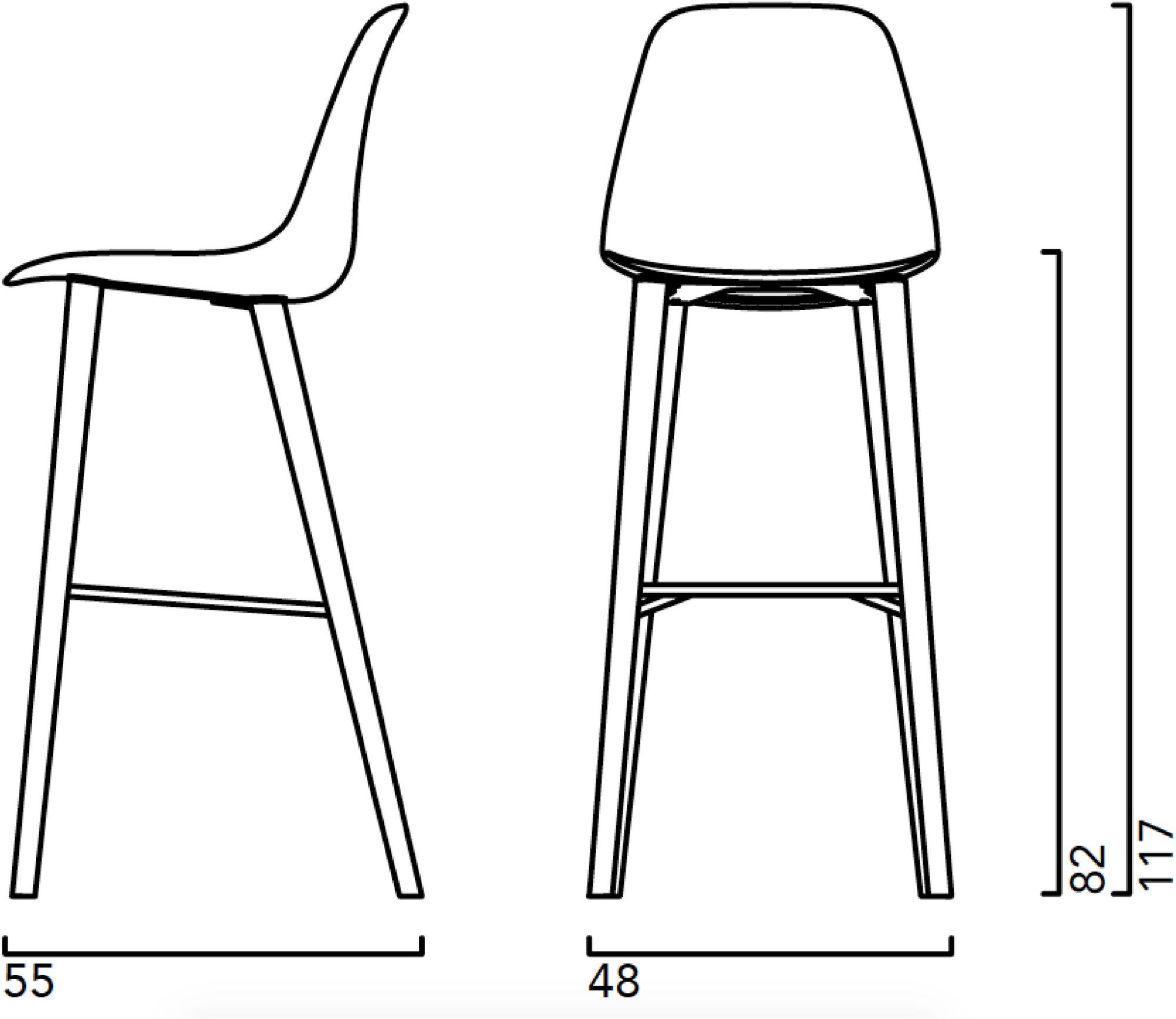 Crassevig Высокий табурет из полипропилена Pola sun-id-1389350 - Вид №7