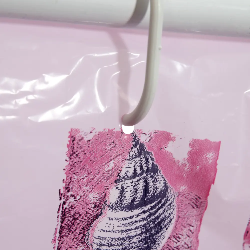 Штора для ванной комнаты «Розовые ракушки» 180х180 см цвет розовый V-LINE Полиэтилен с рисунком STLM-2125211 - Вид №4