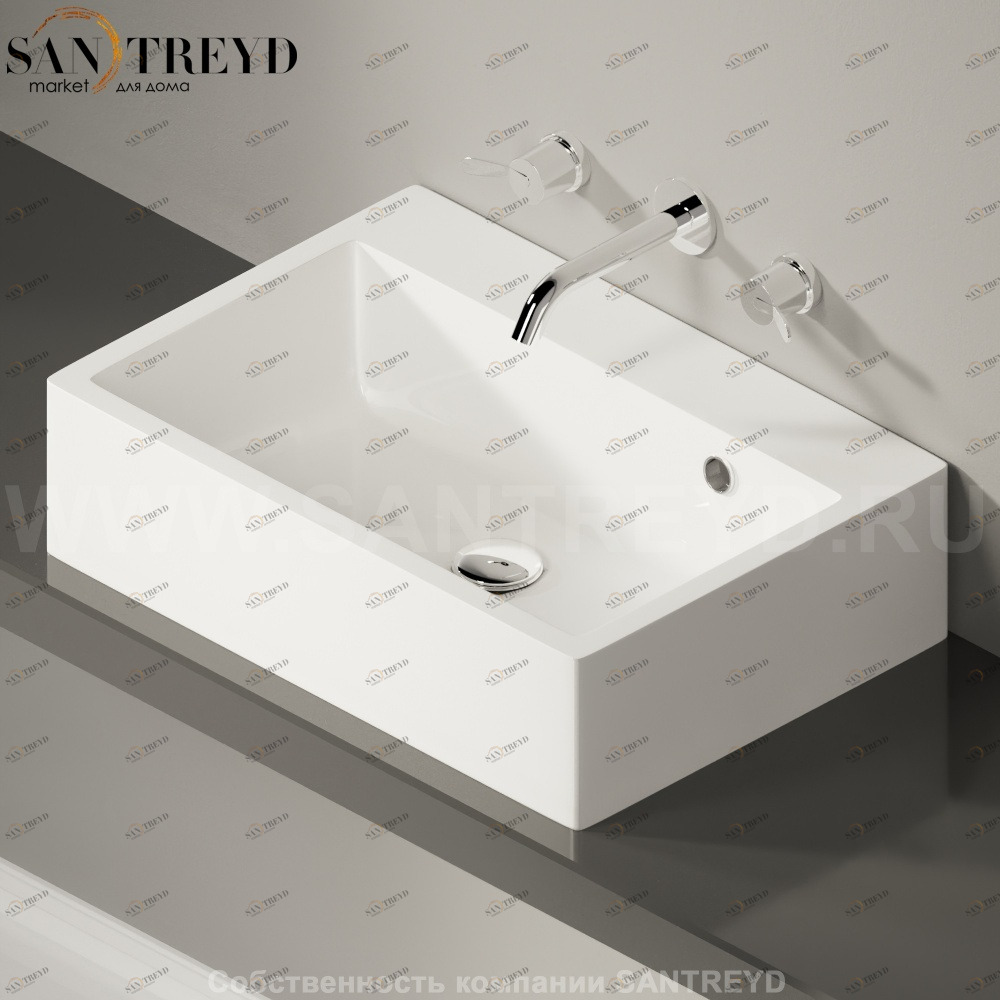 ACER720P00ZZ Накладная раковина на столешницу  прямоугольная Agape 