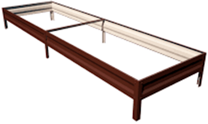 Грядка 1*3м, высота 20 см, цвет шоколадно-коричневый ГеоПластБорд