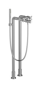 Напольный смеситель для ванны с 2 колоннами и душевым гарнитуром. WE ARE IB wo398bo Brushed Nickel WOW