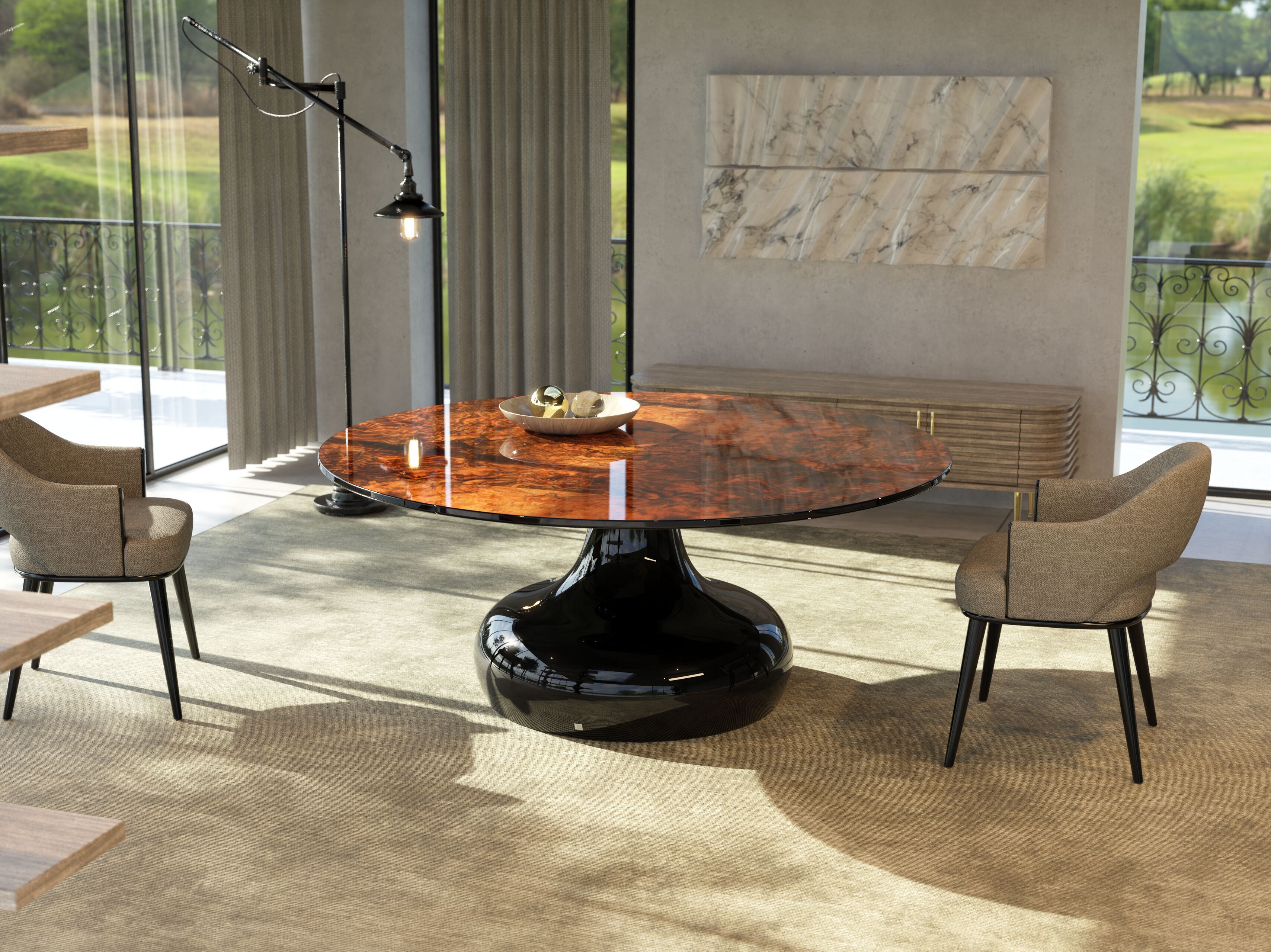 Обеденный стол из стекловолокна и мрамора GANSK DORA ARCH-00068145 - Вид №5