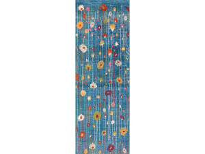 Прямоугольный шерстяной цветочный ковер