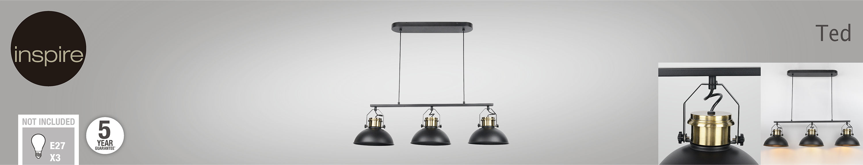 INSPIRE Ted — подвесной светильник с тремя плафонами в стиле нео-классика 82908107 STLM-0037798 - Вид №3
