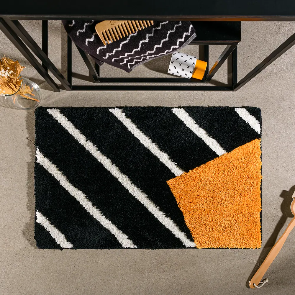 Коврик для ванной комнаты Moroshka Memphis 80х50 см цвет чёрный STLM-2009574