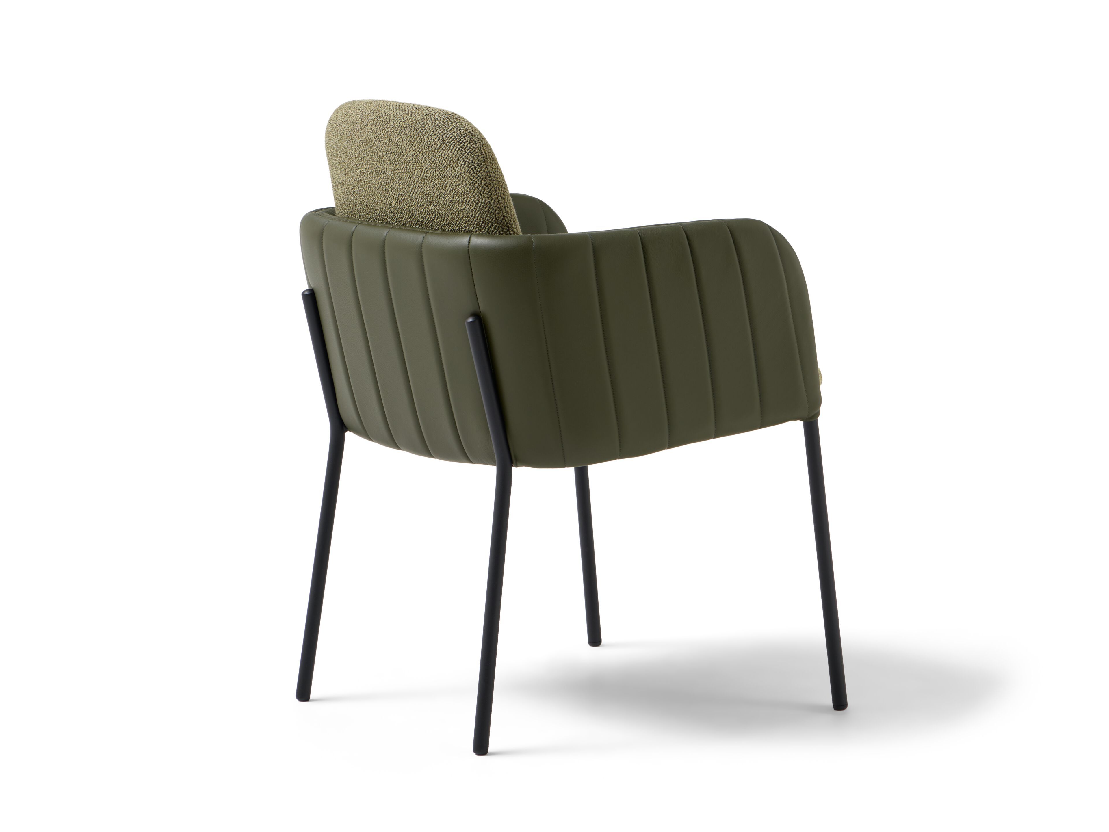 Стул из ткани и кожи с подлокотниками MOBLIBERICA Nai ARCH-00075361 - Вид №3