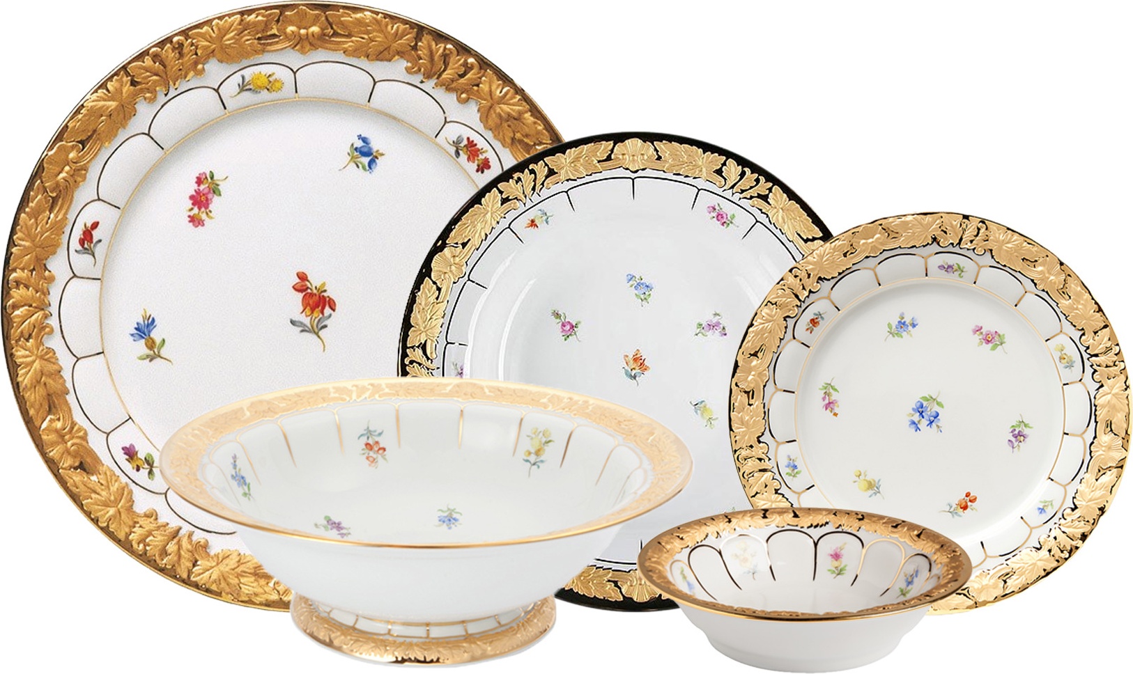 10641514 Meissen Сервиз столовый 6/26 "Форма - Икс" (россыпь цветов) Фарфор 