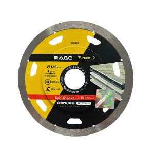 Диск алмазный по керамике Rage 605129 сплошной 125x22.2x1 мм