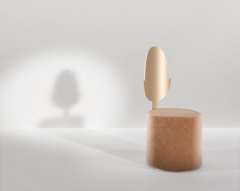 Secolo Jasmine Мягкий пуф со спинкой Жасмин из сатинированной стали 