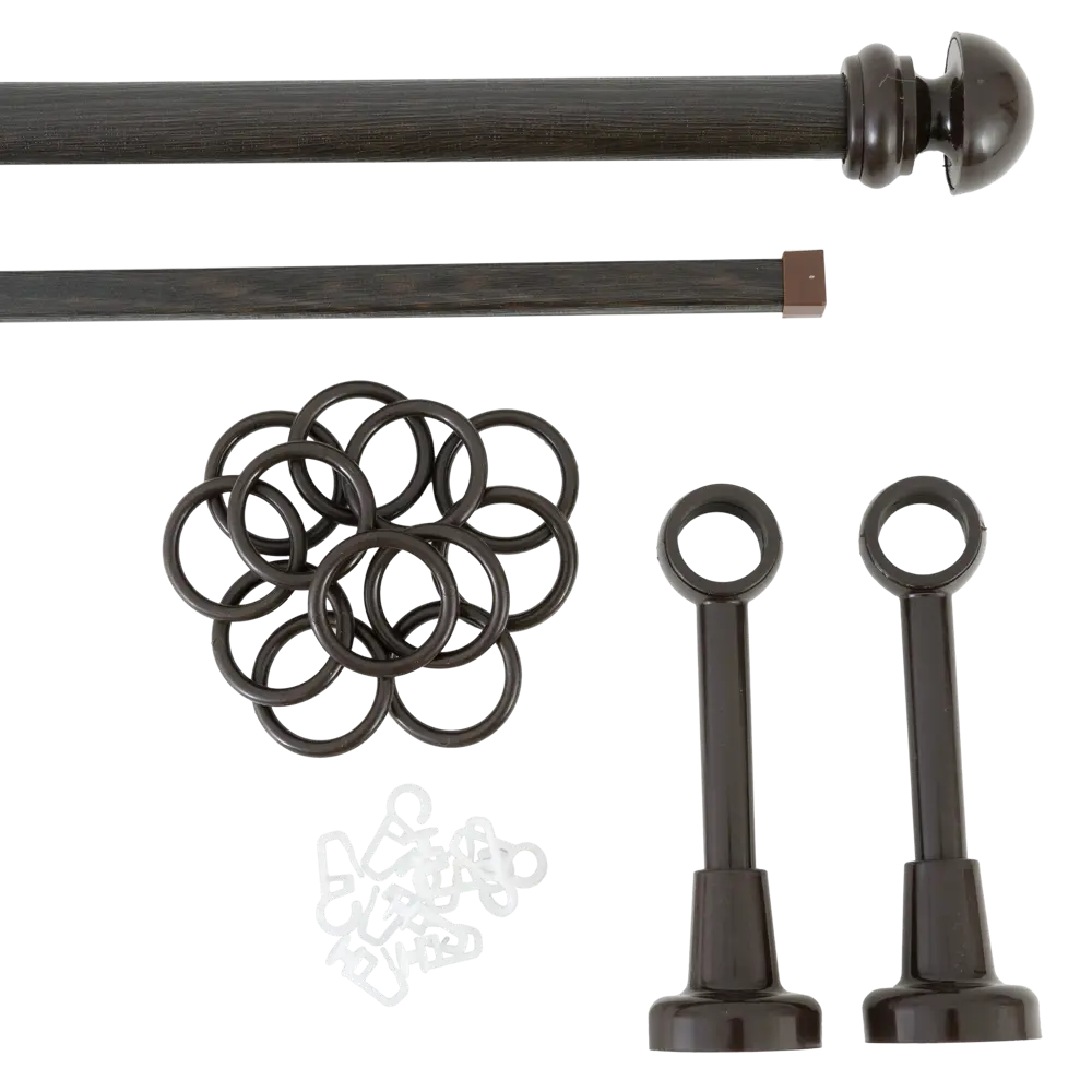 Карниз двухрядный 200 см металл/пластик цвет коричневый РУССКИЕ КАРНИЗЫ STLM-2189291 - Вид №1