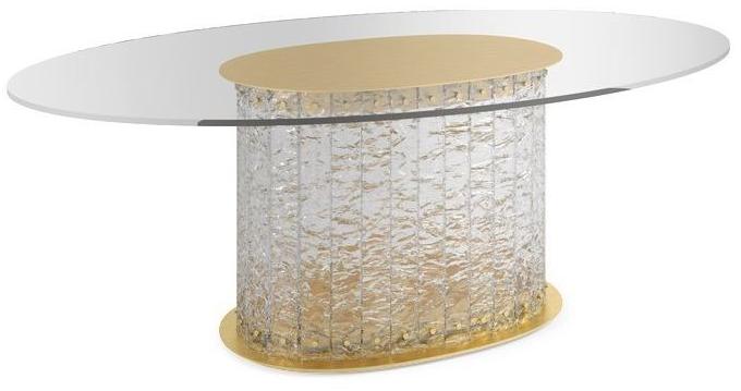 MARIONI Овальный стеклянный журнальный столик для гостиной Howard 02715 - Вид №1