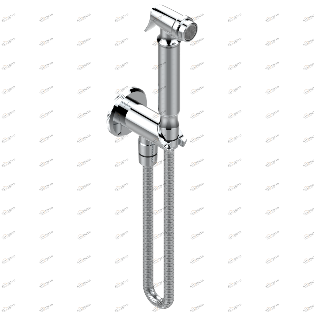 A57-5840/9 Комплект для гигиенического душа: лейка с клапаном, усиленный шланг 1,25м и вывод для шланга со встроенным защитным остановом Thg-paris Tradition Хром A57 5840/9 A02 CAT.A