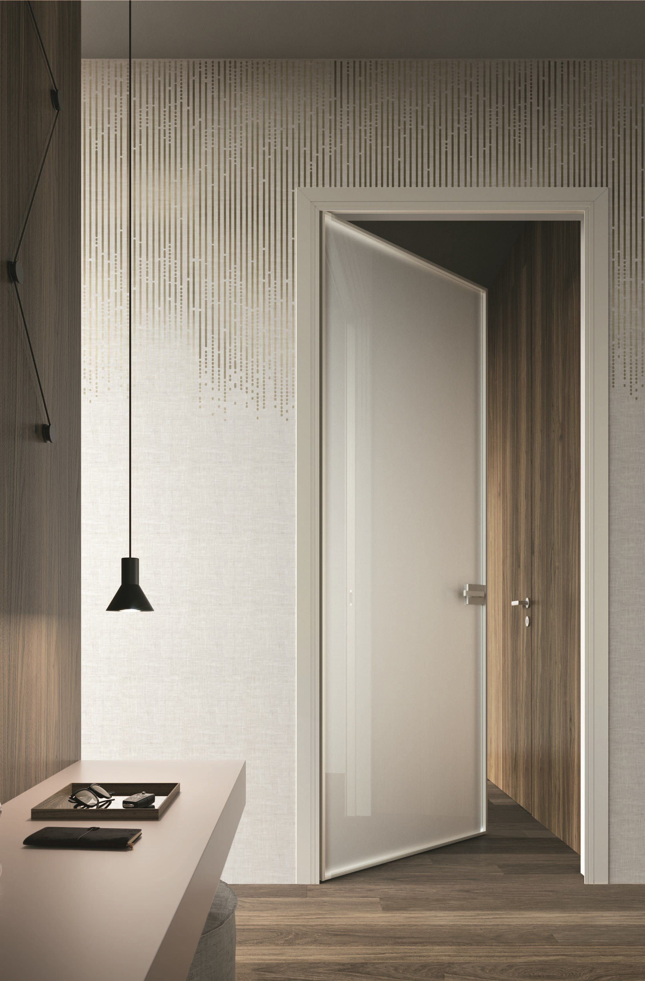 Стеклянная и алюминиевая распашная дверь BLUINTERNI Quadro-Line ARCH-00106648 - Вид №3