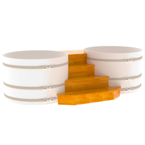 2344 Подиум на 2 купели D 1,5 СЛ натуральный Alyarus