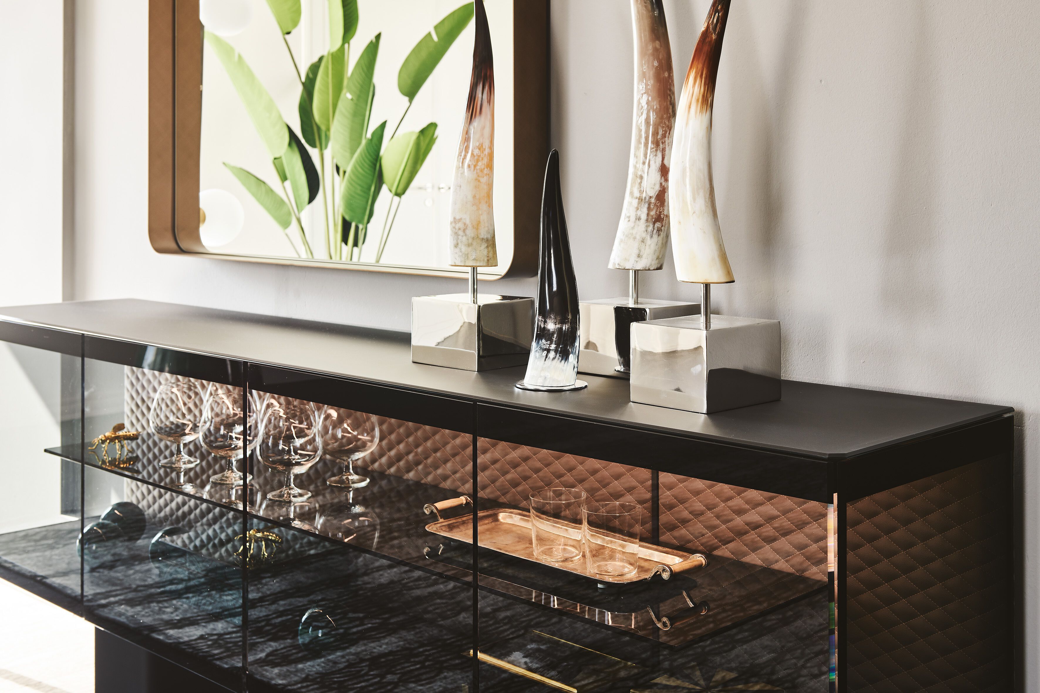 Шкаф из стали и хрусталя с распашными дверями Cattelan italia бутик ARCH-00123603 - Вид №8