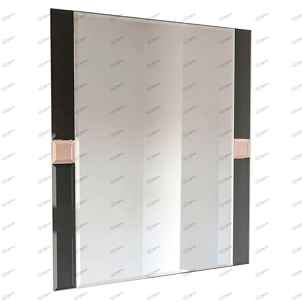 Зеркало прямоугольное черное с розовыми вставками "Декоратив" GRAUM ДИЗАЙНЕРСКИЕ 304131 Черный 