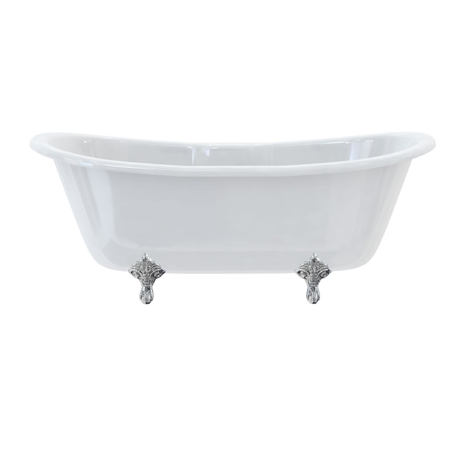 Burlington Двухсторонняя ванна Bateau со стандартными ножками с ножками Period в Chrome T10F E9 CHR  - Вид №1