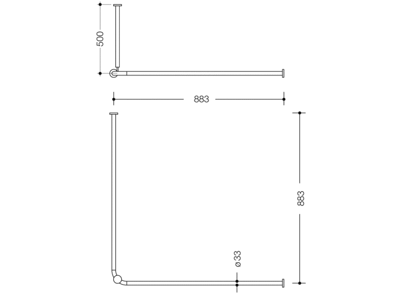 801.34B1461 Карниз с потолочным подвесом HEWI Edition matt | Polyamid  - Вид №5