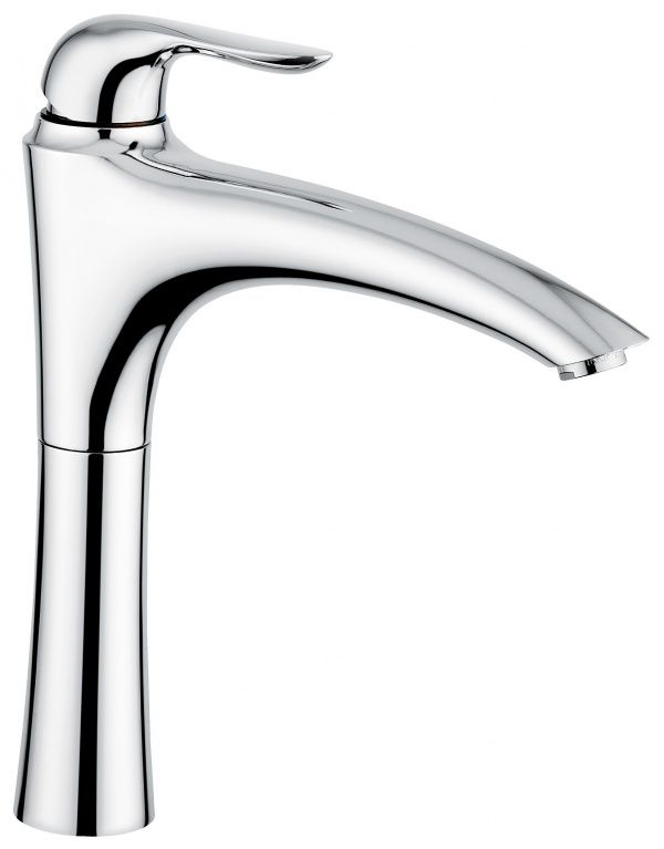 91006CR Высокий смеситель Neco с донным клапаном для раковины, цвет хром EMMEVI