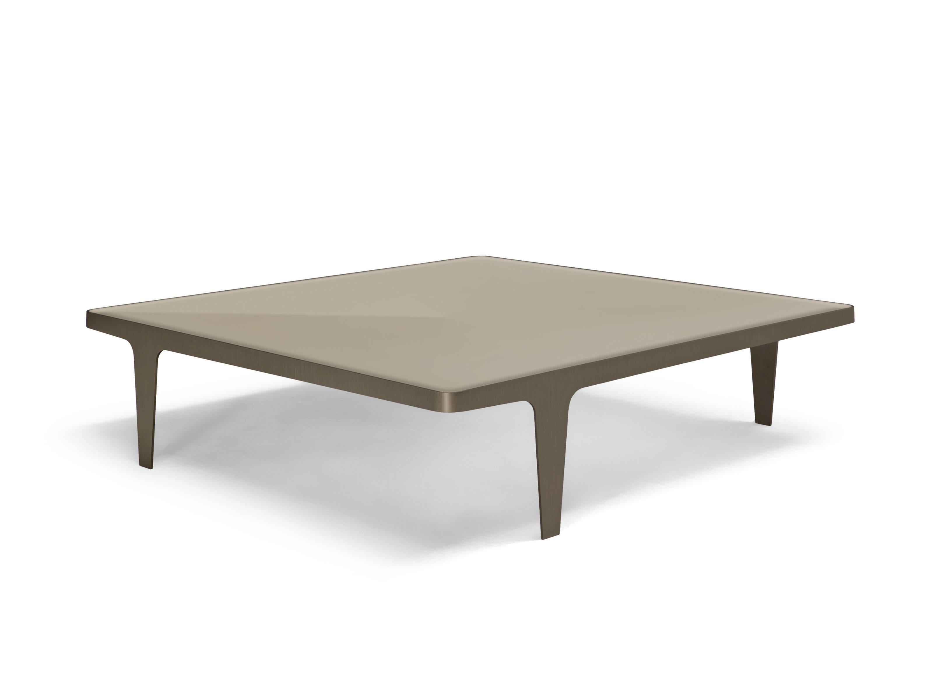 Низкий квадратный журнальный столик со стеклянной столешницей Natuzzi Italia Herman ARCH-00129770