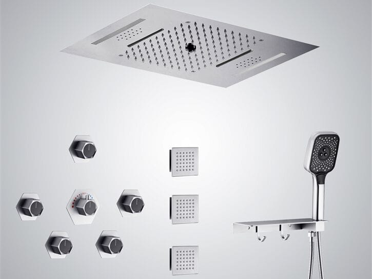 Латунный утопленный набор для душа со светодиодной насадкой для душа Fontana Showers IGNY ARCH-00097622