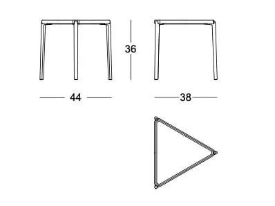 Алюминиевый треугольный журнальный столик с жидким покрытием Magis тамбур ARCH-00023839 - Вид №16