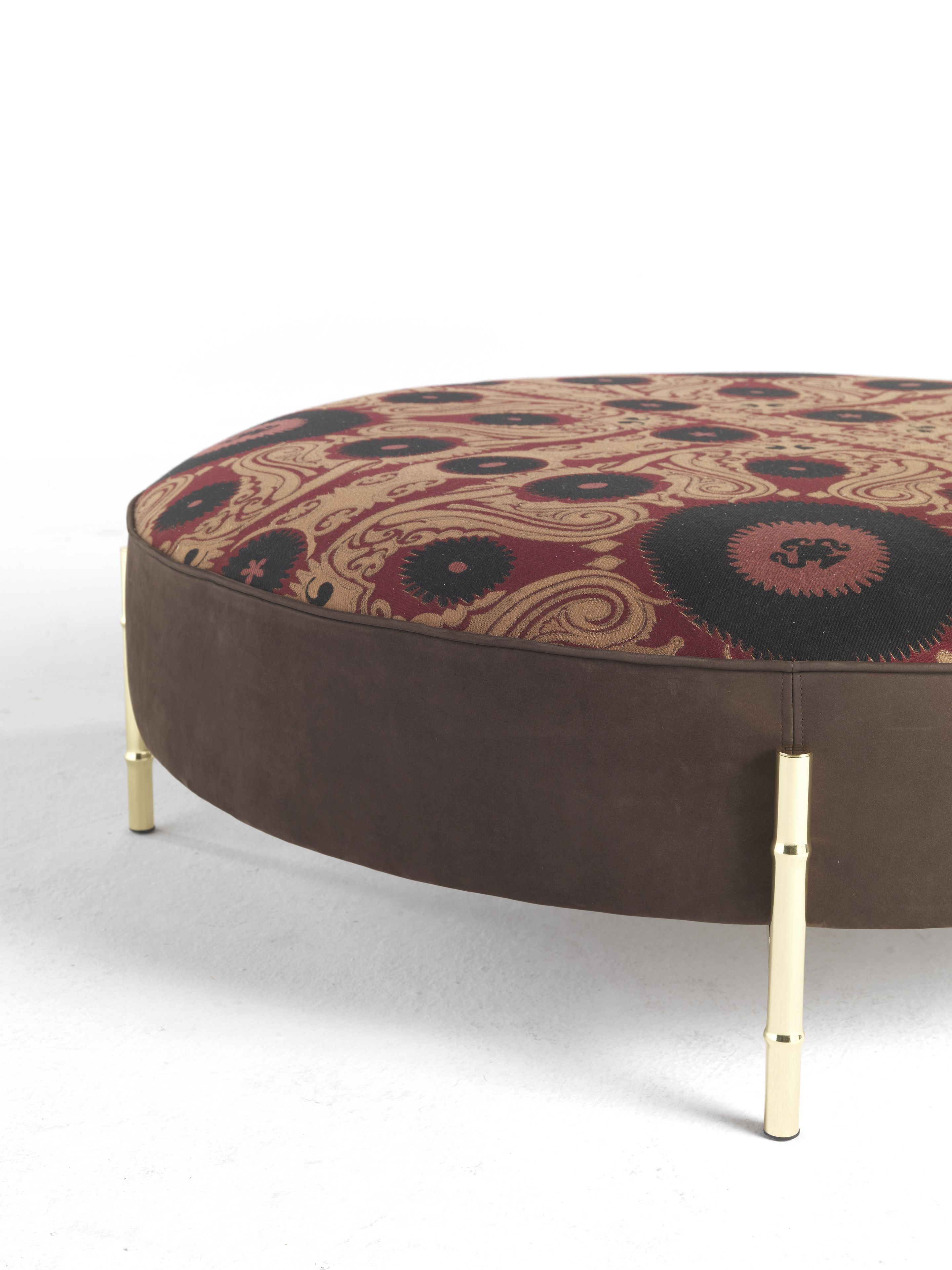 Круглый мягкий пуф из ткани и нубука ETRO Home Interiors Самарканд ARCH-00038338 - Вид №1