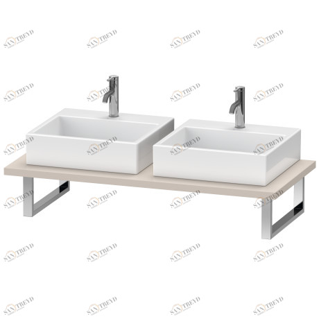 DS105C09191 DuraStyle Консоль для накладной и встраиваемой сверху раковины компакт Серо-коричневый декор Duravit