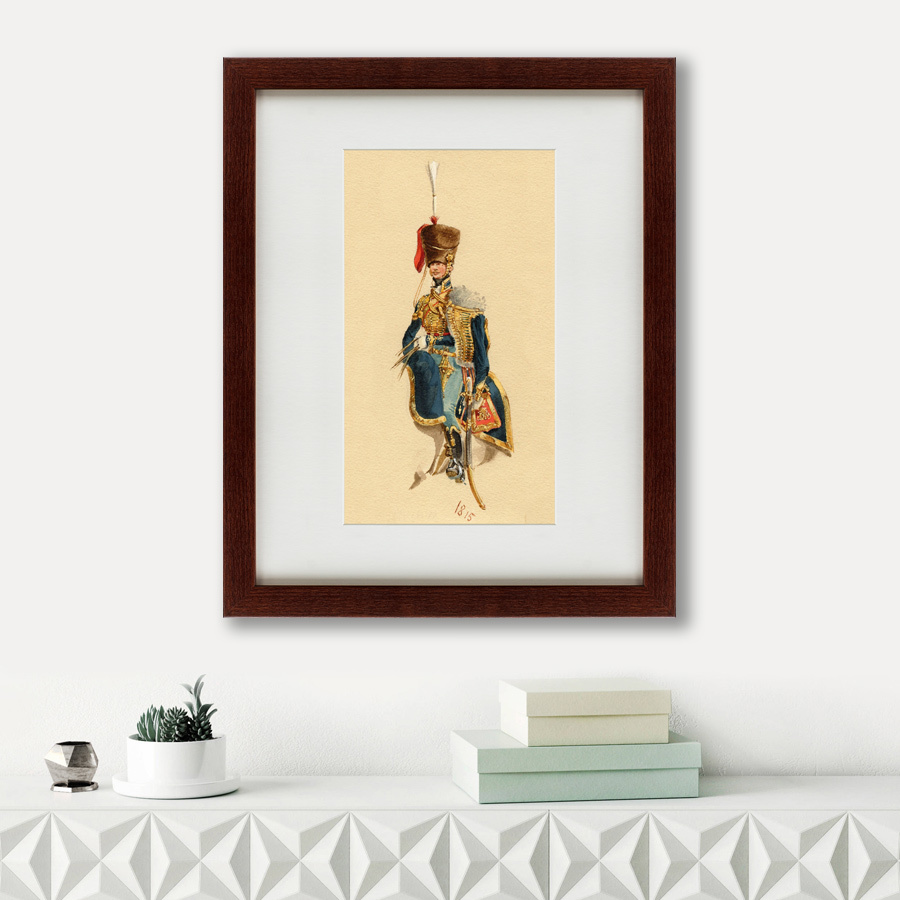 Картина в раме 52х42 см 7th Queen's Own Hussars 1815 КАРТИНЫ В КВАРТИРУ  135628 Бежевый;коричневый  - Вид №1