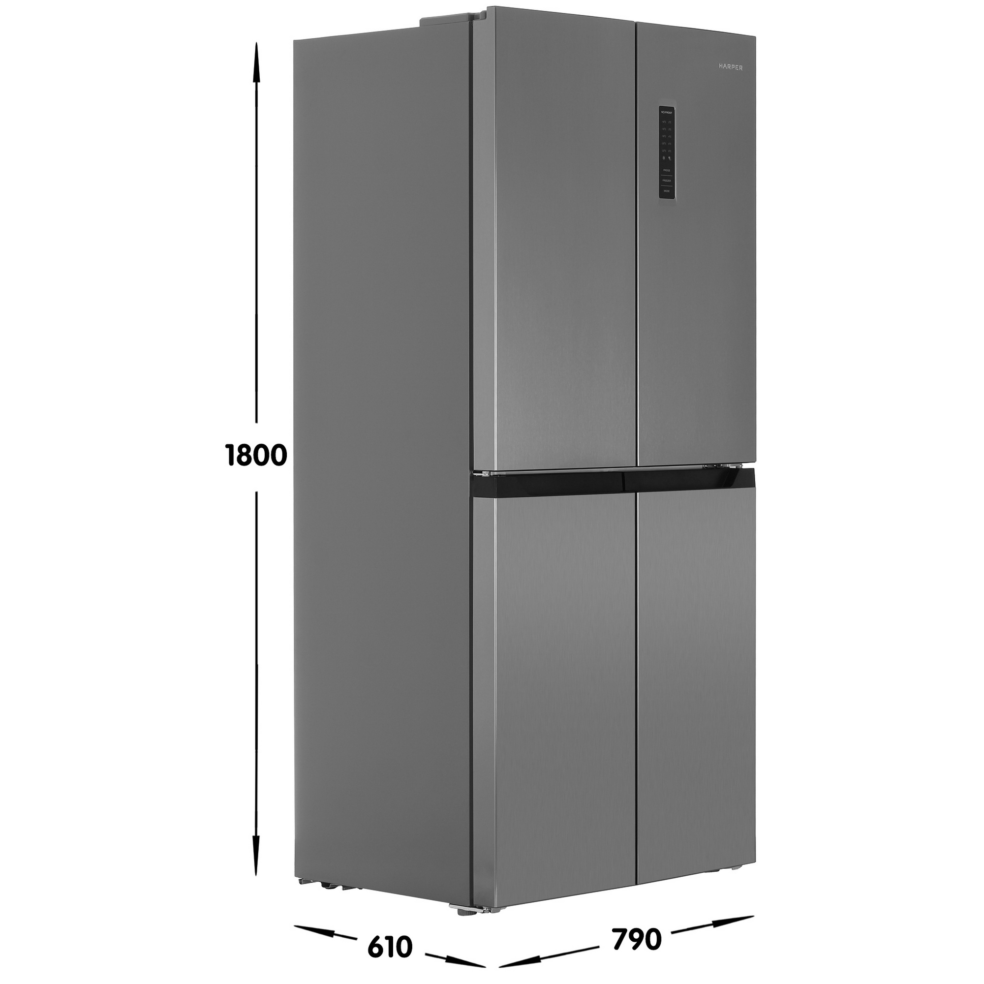 9197177 Холодильник Side by Side   Harper RH6966BI серебристый STDN-0139142 - Вид №6