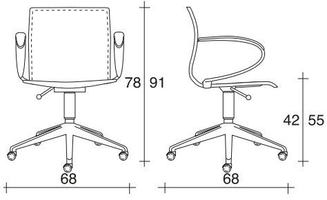TALIN Офисное кресло в коже с 5 спицами с подлокотниками на колесиках Webtop sun-id-1453862 - Вид №1