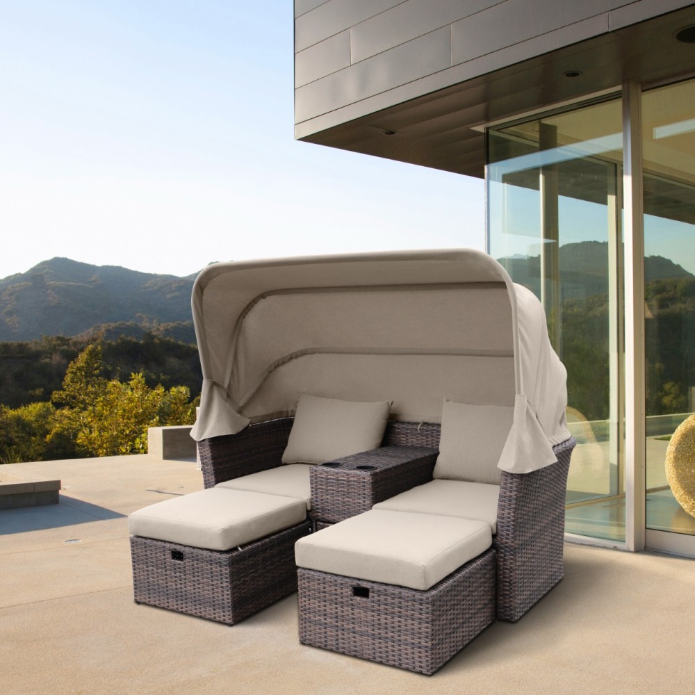 AFM-330B Brown Комплект плетеной мебели Afina 