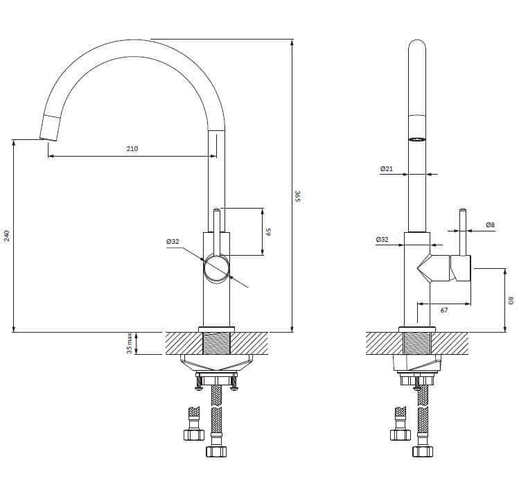 Смеситель для кухни с поворотным изливом OMNIRES Y Y1251 ARCH-00147636 - Вид №26