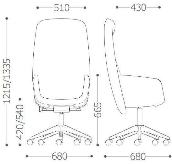 VAGHI Кресло руководителя с регулируемой высотой и высокой спинкой Viva executive Vis8/vic8/vid8 - Вид №6
