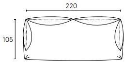 ALBEDO 3-местный тканевый диван с санками  Mdld220  - Вид №1