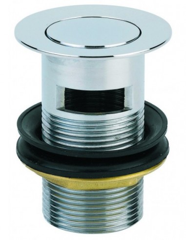 120600 000 00  Сливной слив для умывальника, Д. 38 мм, зажим 32/55 мм, хромированная латунь Valentin Хром  - Вид №1