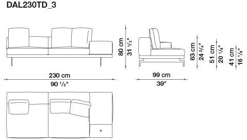 B&B Italia 3-х местный тканевый диван с шезлонгом Dock sun-id-1355318 - Вид №167