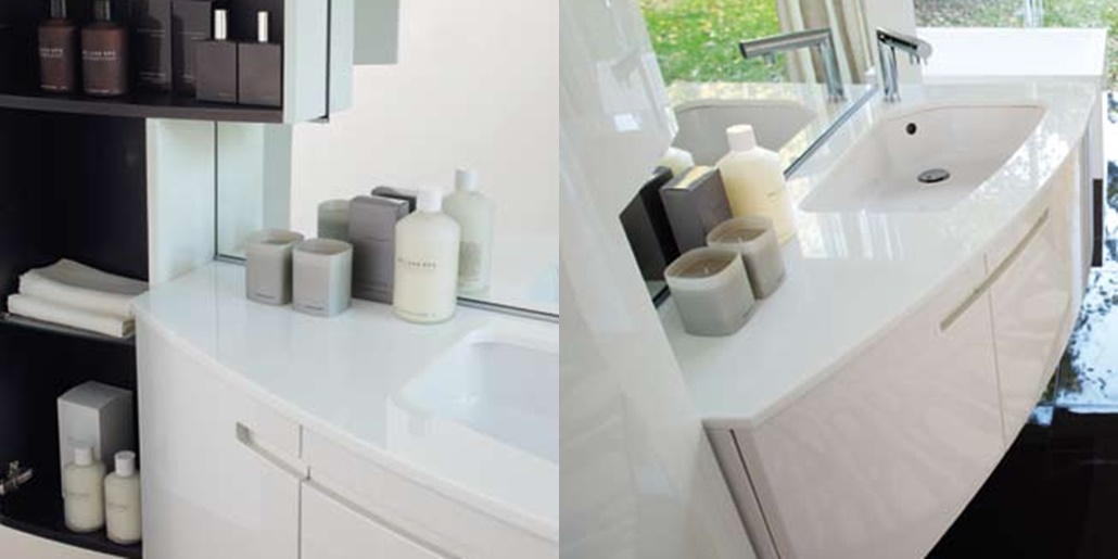 Комбинация ванной комнаты SY17 в отделке K39 Bianco Ceramicato/141 Bianco лак глянц. MILLDUE SYMI SYMI17 - Вид №2