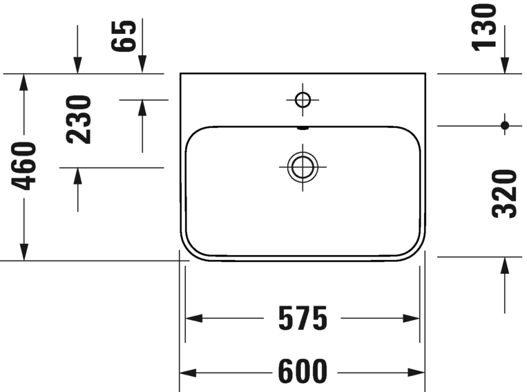 2360600000 Подвесная раковина настенная овальная Duravit Happy D.2 Plus - Вид №2