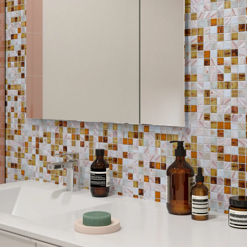 Мозаика стеклянная Artens Swam 32.7x32.7 см цвет бежевый, 20 шт STLM-2065492