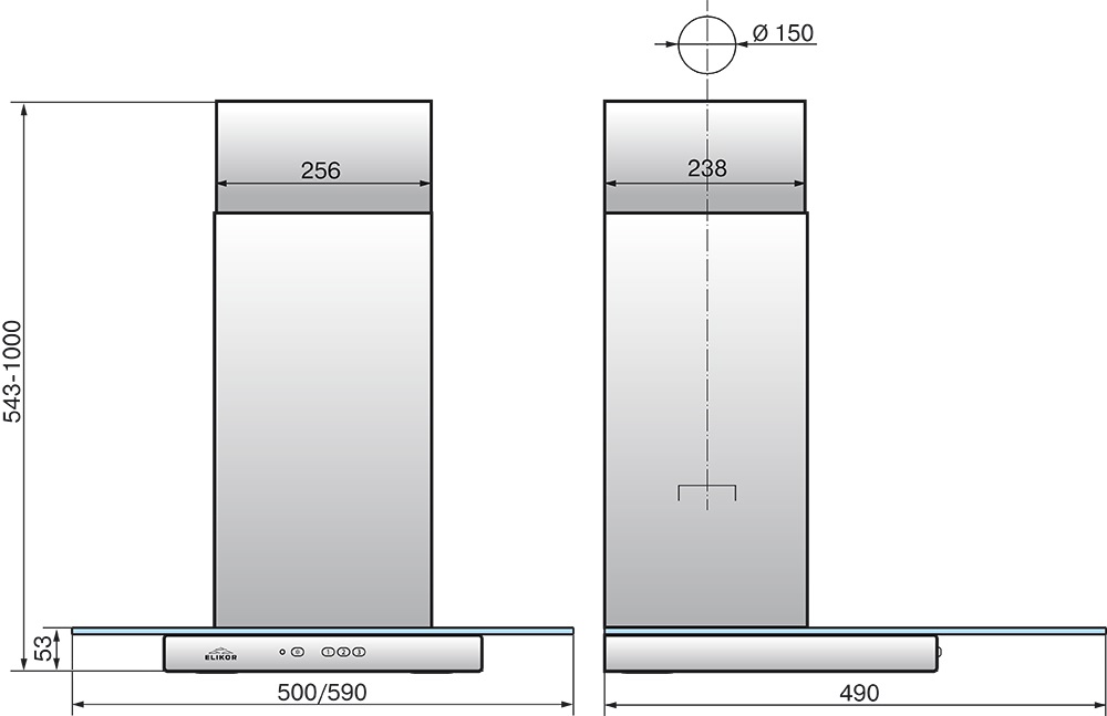 8120708 Вытяжка каминная ELIKOR Кристалл 50Н-430-К3Д серебристый/прозрачный STDN-0145743 - Вид №9